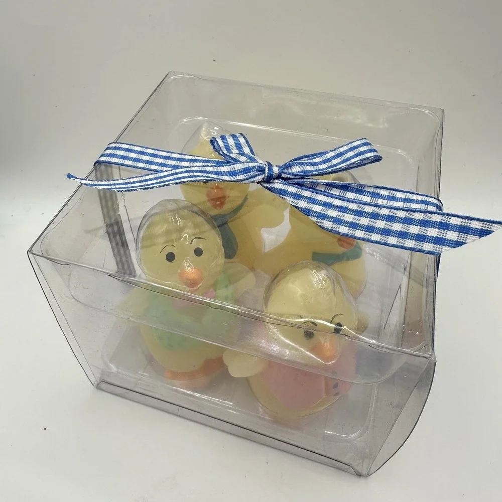 VTG New NOS Box Of 4 Easter Chick Candles 2 1/2